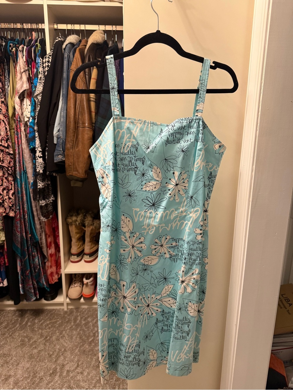 Rafaella Seafoam Floral Mini Dress with White Print